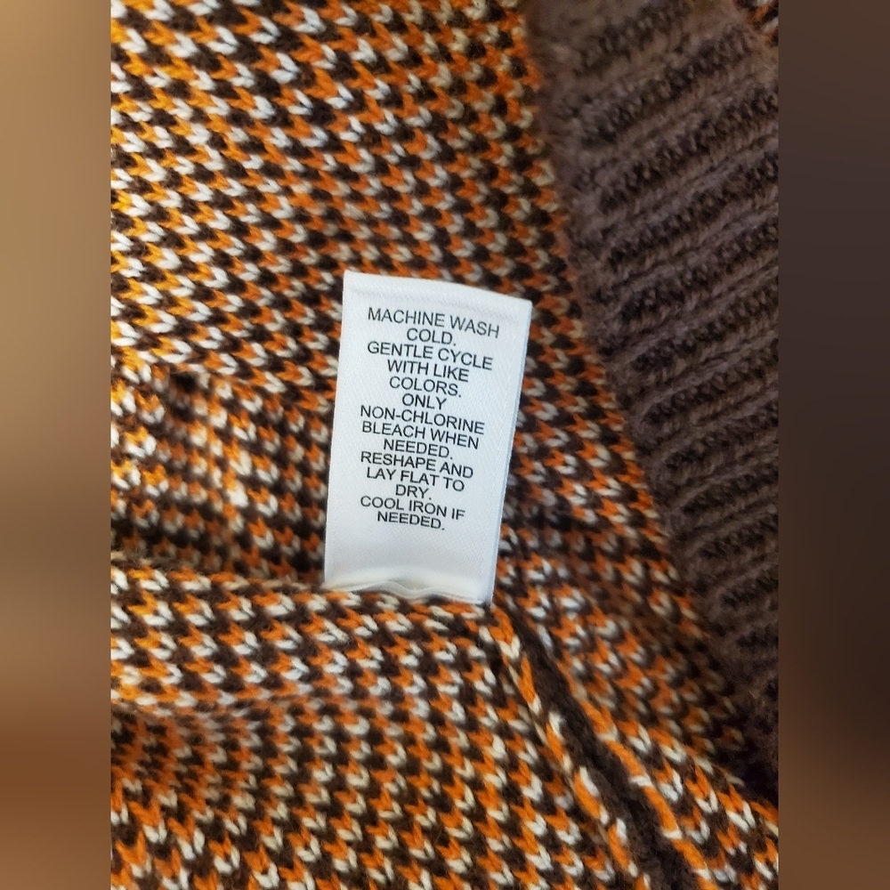 Cato Size XS Brown and Orange Patterned Cardigan - Picture 7 of 7